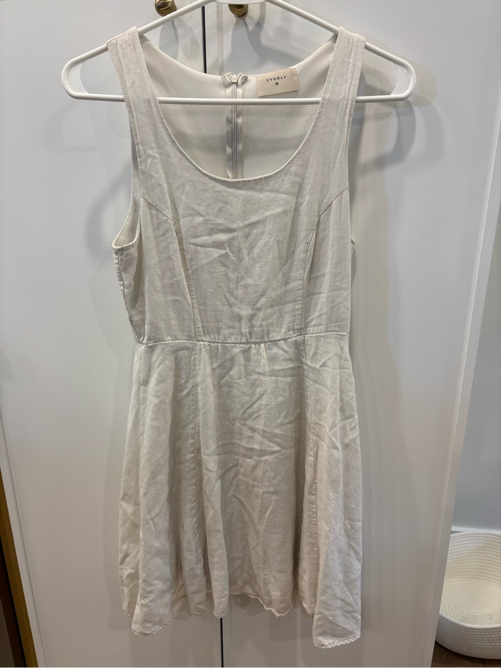 Everly Cream Scoop Neck Sleeveless Mini Dress
